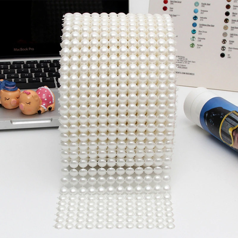Hotfix Rhinestone Sheet - 1 Yard 12 Rows 8.6mm Pearl
