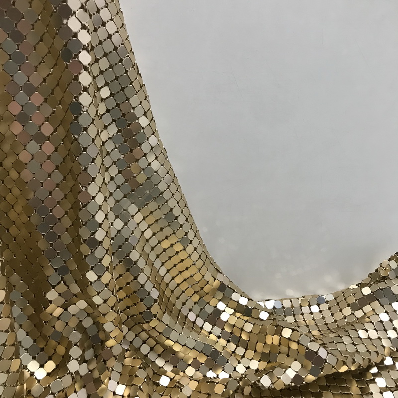 Gold Aluminum Metal Sequin Fab - Crystal Mesh Fabric review and price