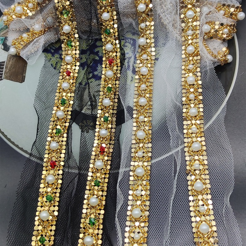 New Handmade Gold Beaded Lace  - Lace Ribbon Trim review and price