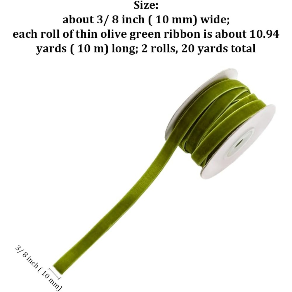 2 Rolls 21.88 Yards 3/8 Inch G - Velvet Ribbon Roll review and price