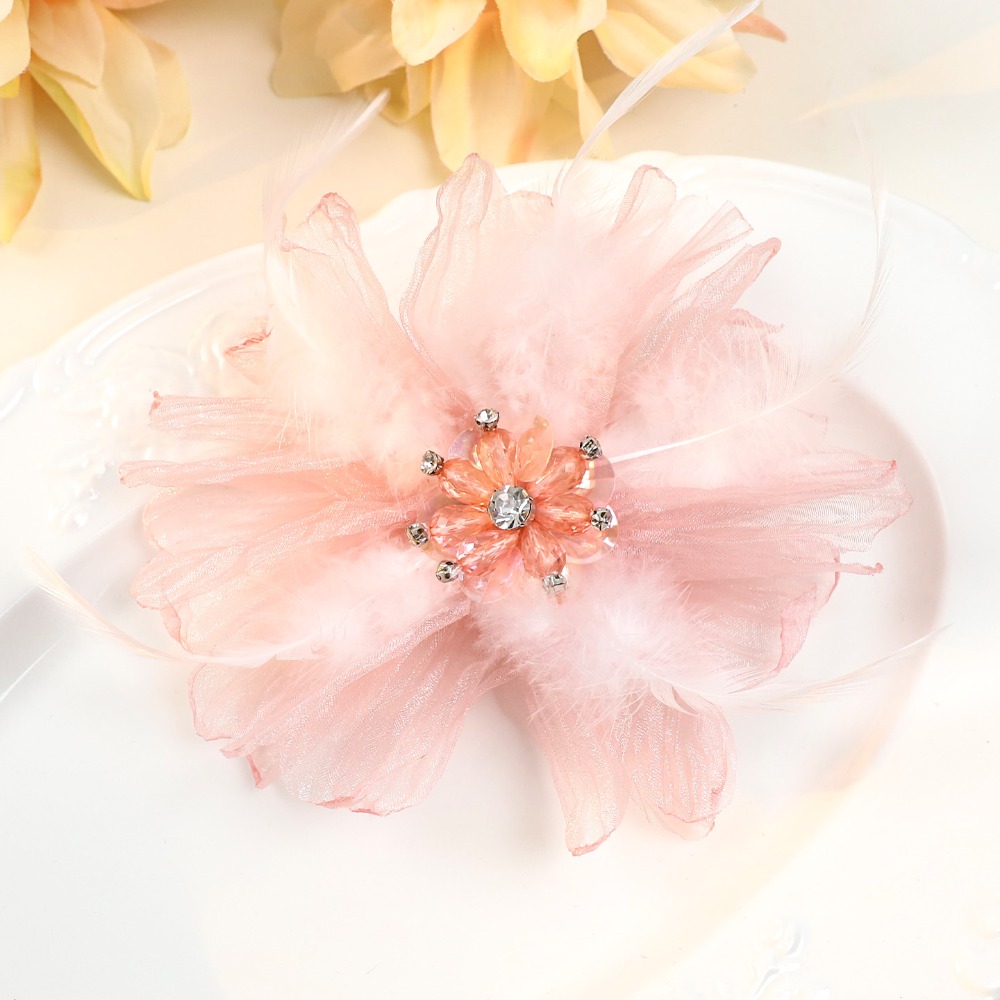 Handmade Mesh Feather Flower B - Crystal Mesh Fabric review and price