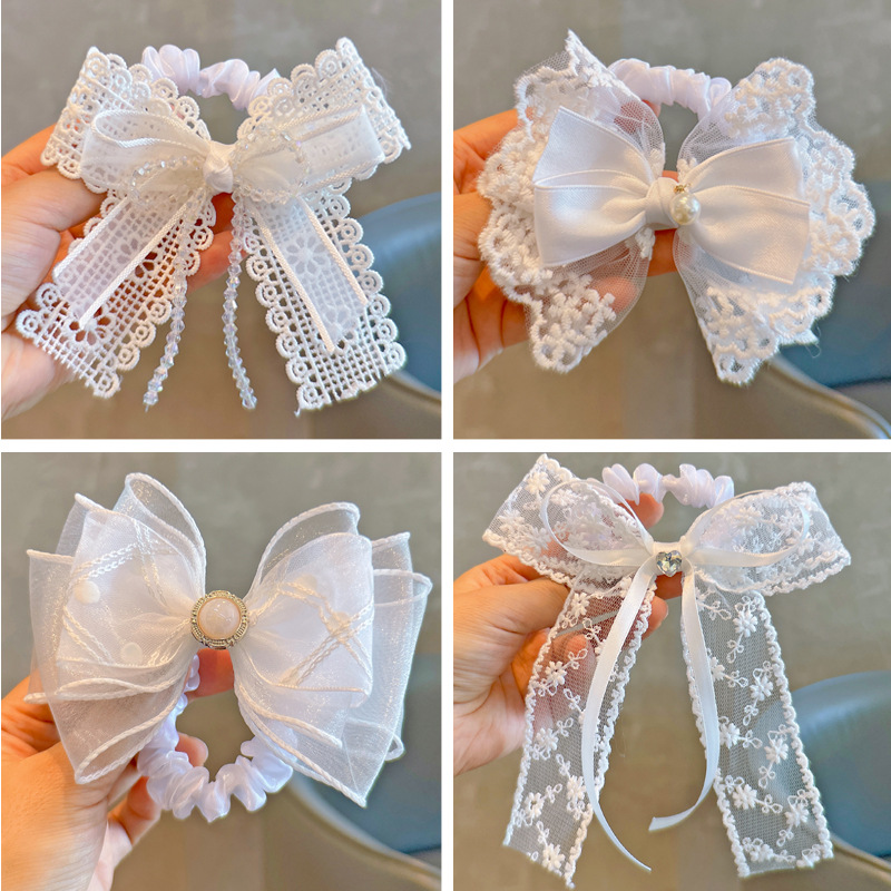 Elastic Hair Ties White Lace B - Tassel Fringe Trim review and price