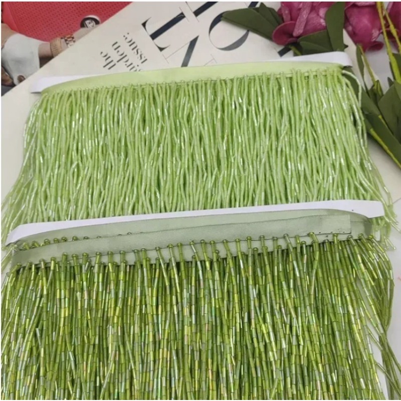 10CM Silver Red Bead Tube Tass - Tassel Fringe Trim review and price