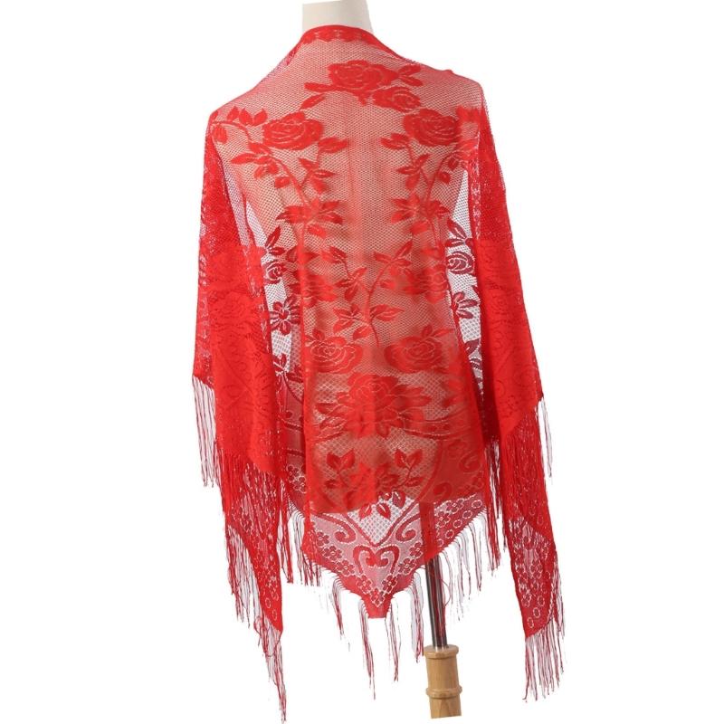 652F All Matching Lace Shawl W - Tassel Fringe Trim review and price